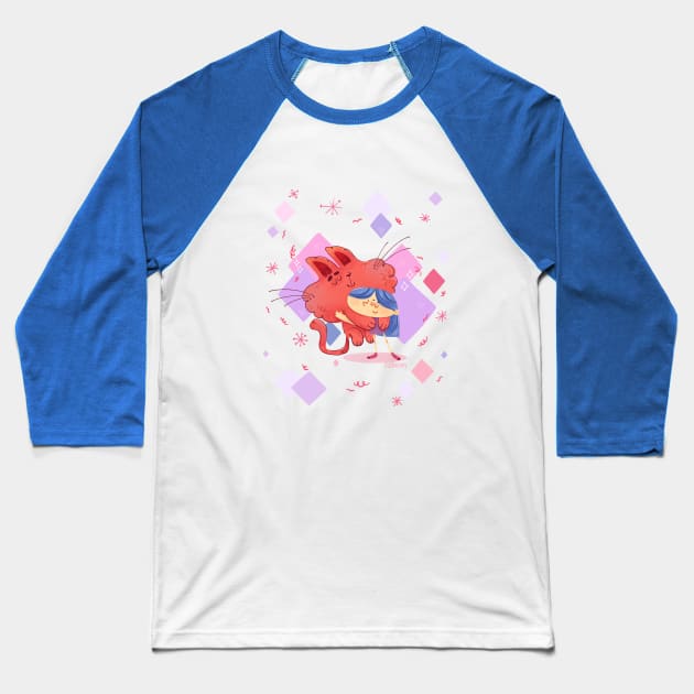 Cat hugs Baseball T-Shirt by azbeen